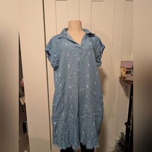 Thread & Supply Blue‎ Denim Tunic Dress Size Large